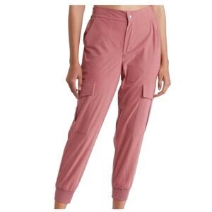 Area Stars Waffle Knit Cargo Joggers Mauve Size S NWT Athleisure Relaxed Casual